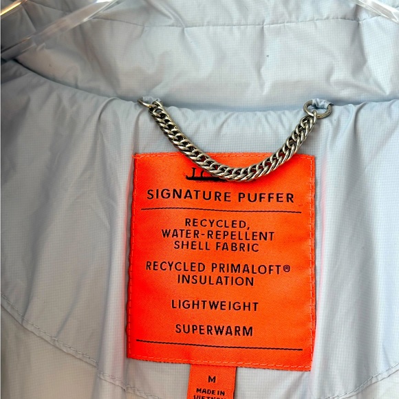 J Crew Puffer Wrap Coat With Primaloft Size M Pale Sky NWOT - Picture 6 of 9